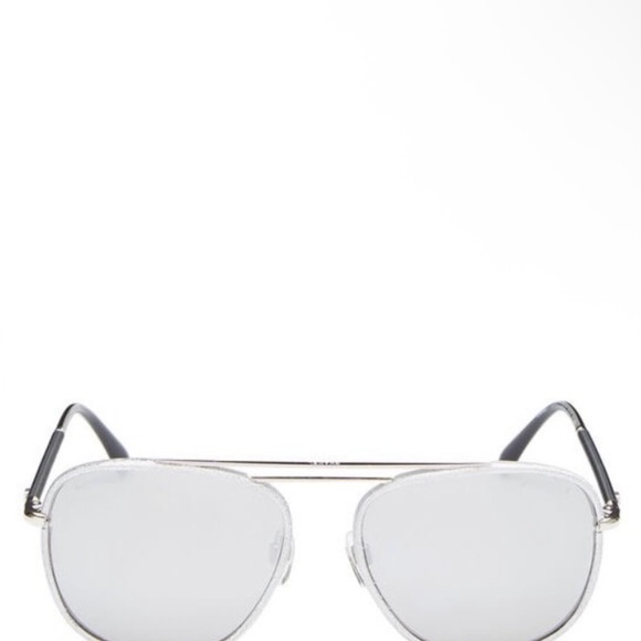 CHANEL Silver and Black Aviator Sunglasses main image 8